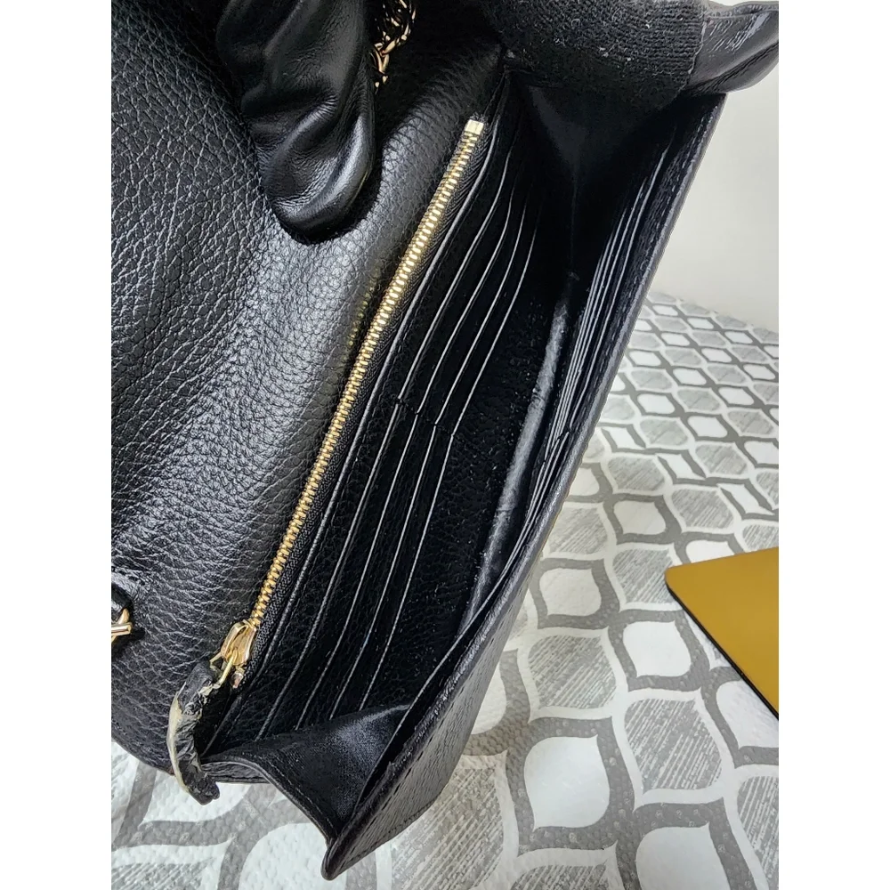 GUCCI Dollar Calfskin Interlocking G Chain Wallet On Chain Black - Picture 13 of 13
